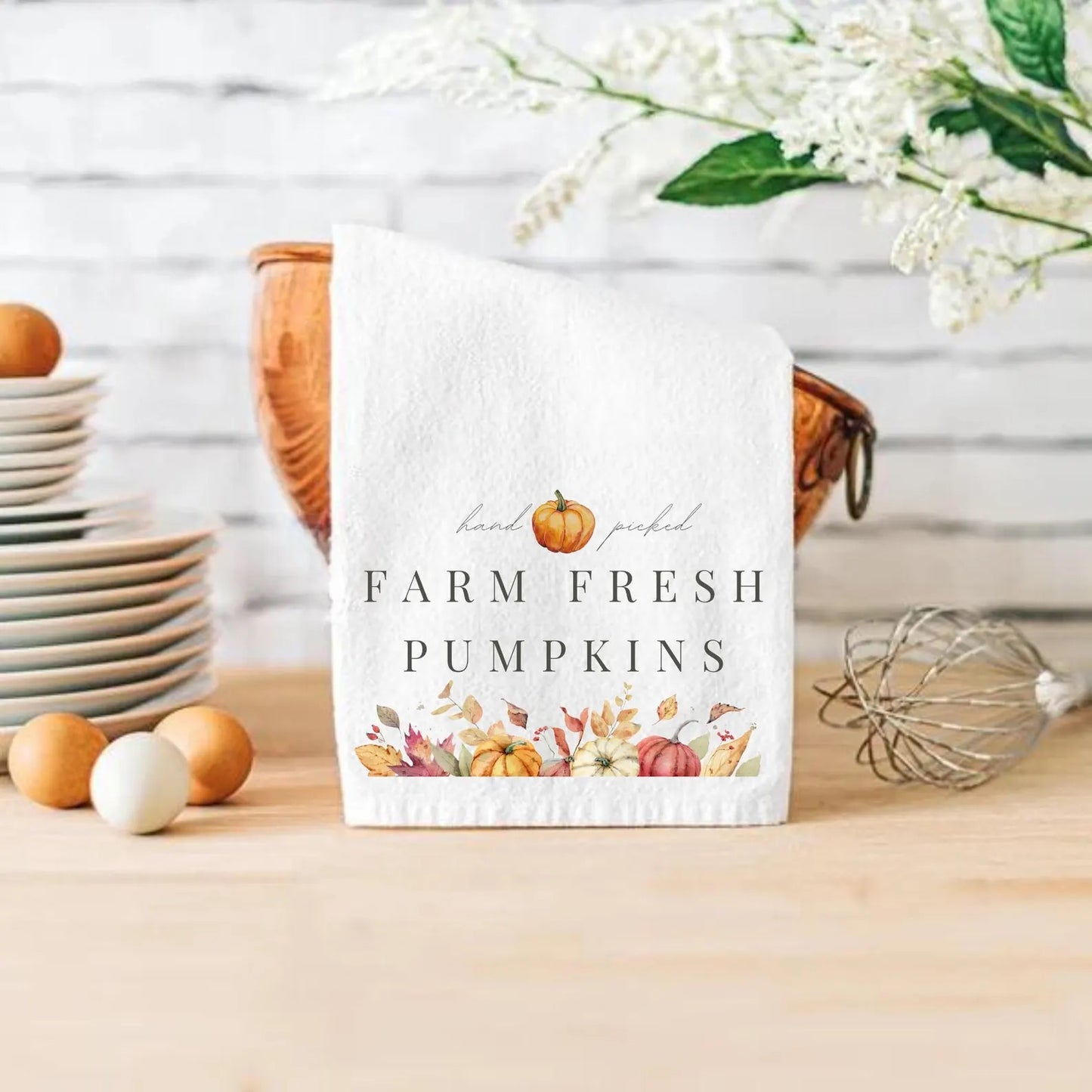 Pumpkin Bouquet Farm Fresh Fall Hand Towel