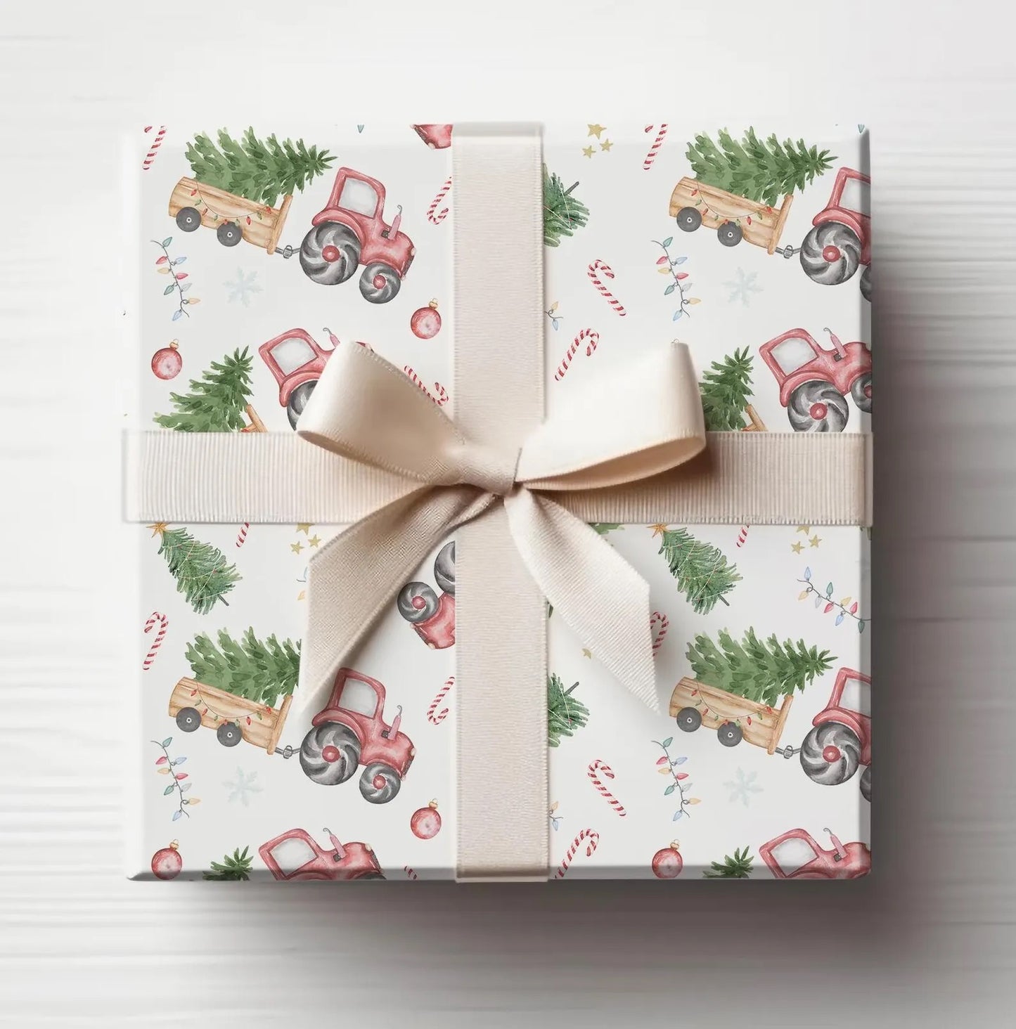 Christmas Tractor Gift Wrap