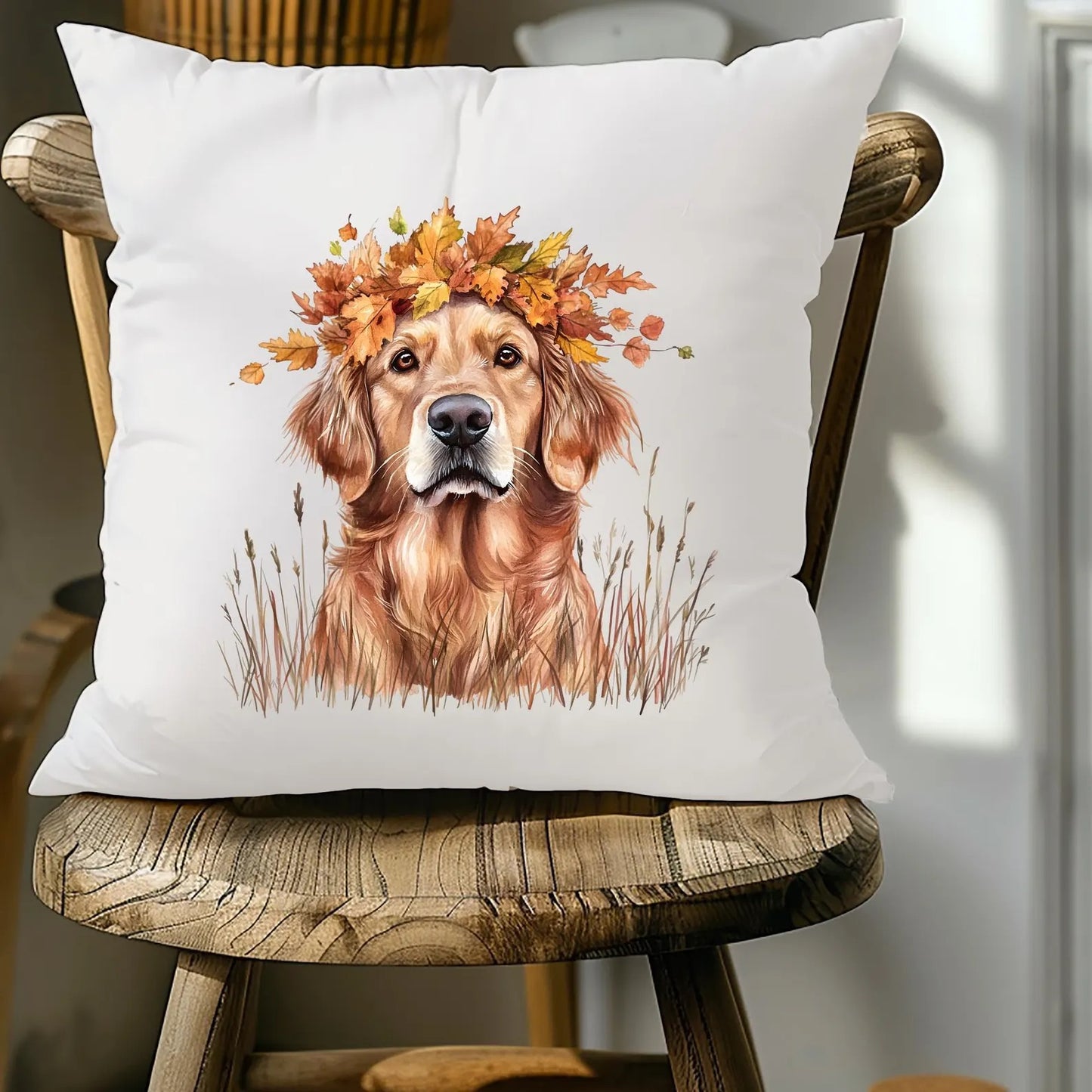 Premium Faux Suede Golden Retriever Pillow Cover