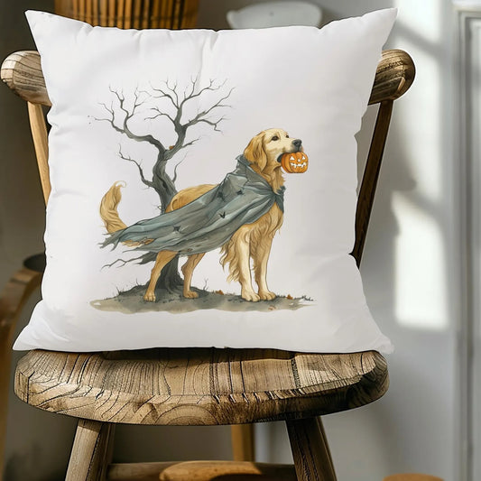 Spooky Retriever Halloween Pillow Cover