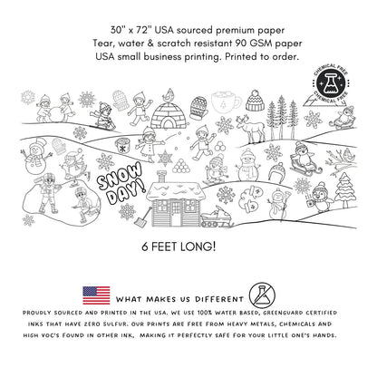 Snow Day Giant Coloring Banner