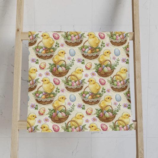 Easter Chicks Hand Towel for Kitchen and Bath, Bunnies, Spring Home Decor, Easter, Cottage style