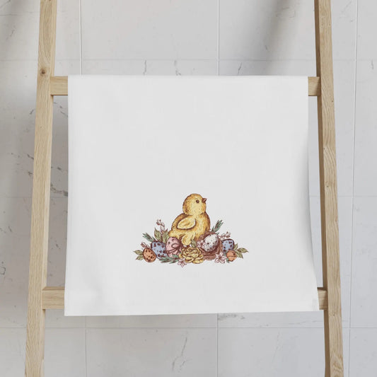 Sketched Easter Chick Hand Towel for Kitchen and Bath, Bunnies, Spring Home Decor, Easter, Cottage style