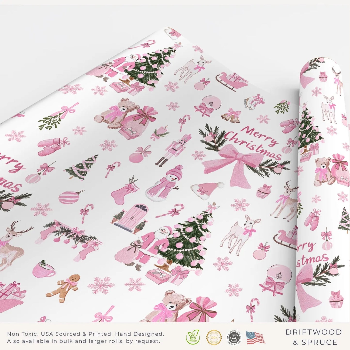 Pink Christmas Wrapping Paper