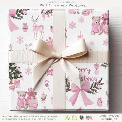 Pink Christmas Wrapping Paper