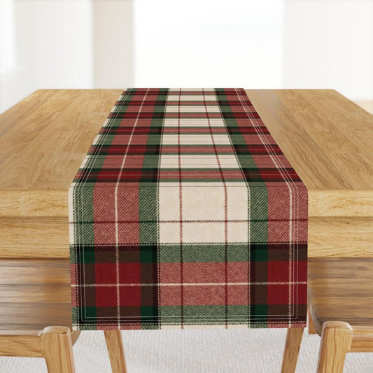 Christmas Table Runner, Classic Vintage Tartan Ralph Lauren Inspired Holiday Home, Christmas Dinner Table Entertaining Decor