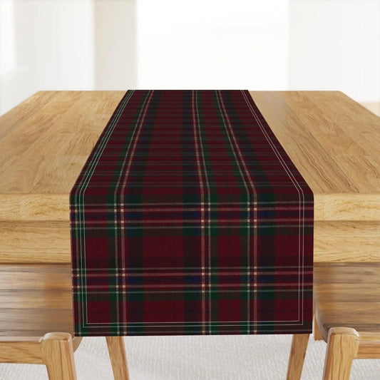 Christmas Table Runner, Classic Vintage Tartan Ralph Lauren Inspired Holiday Home, Christmas Dinner Table Entertaining Decor