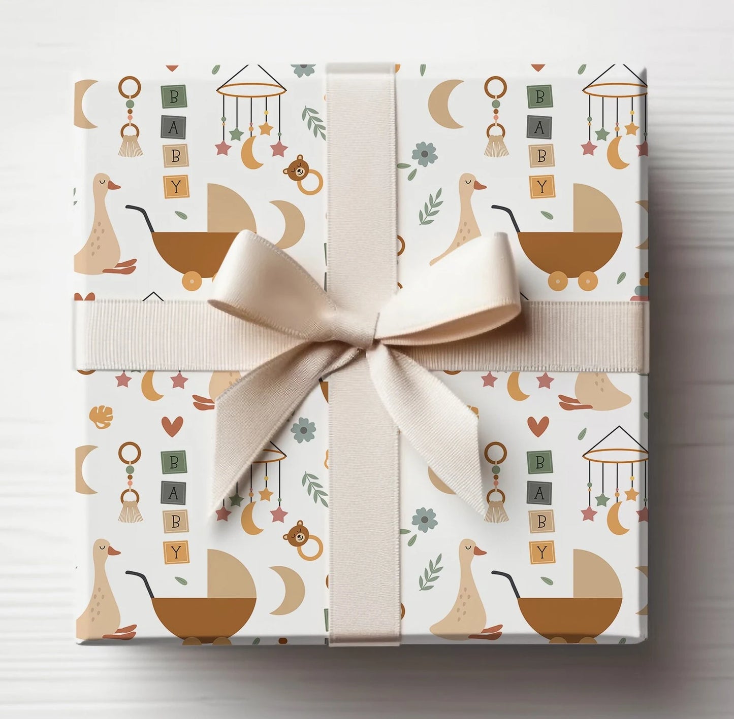 Boho Neutral Baby Shower Wrapping Paper