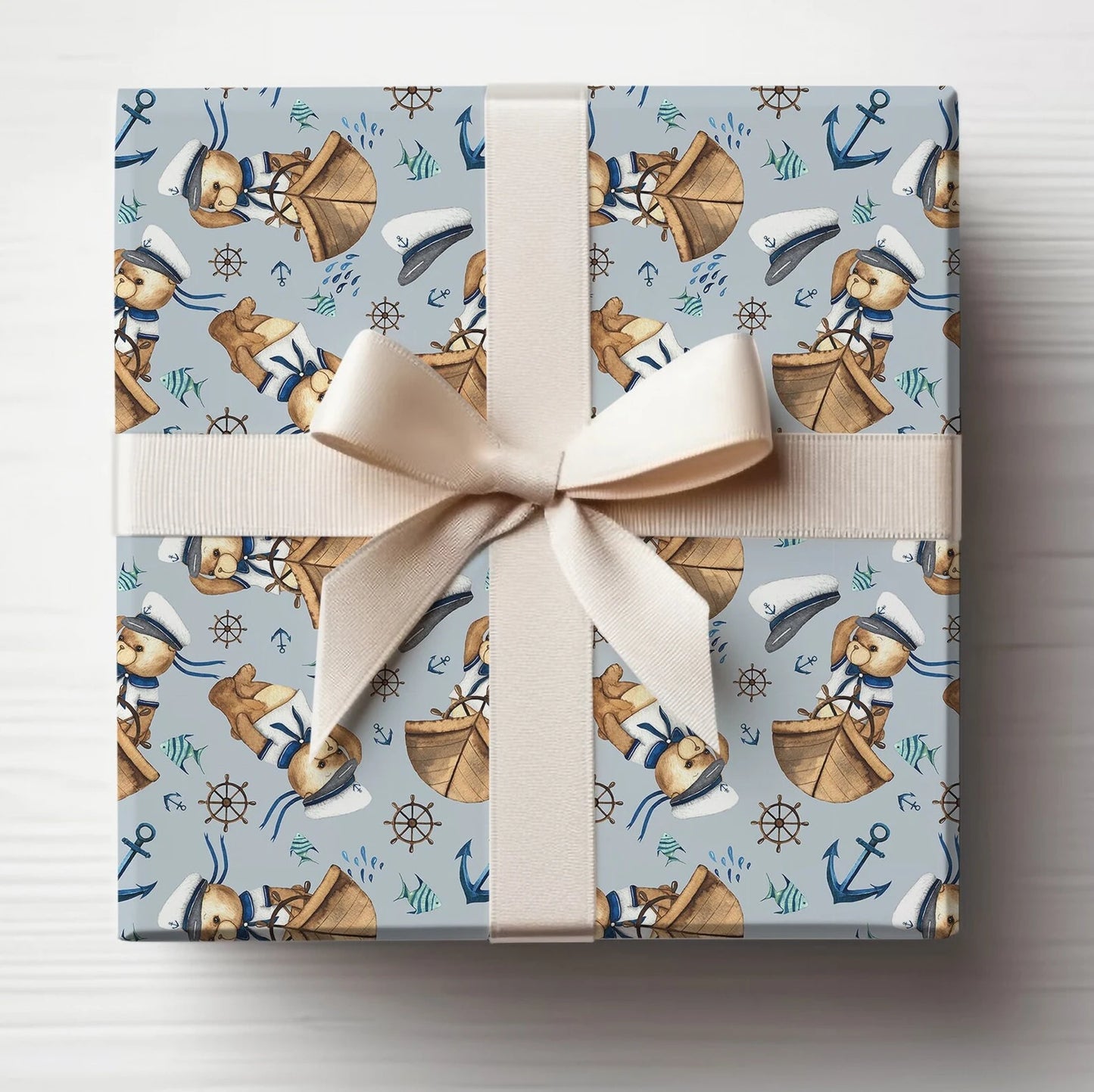 Sailor Teddy Bear Wrapping Paper