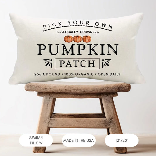 Fall Pumpkin Patch Lumbar Pillow Cover