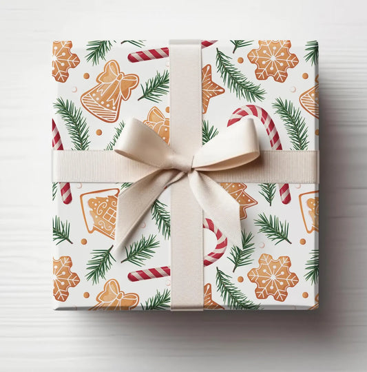 Cookies & Candy Cane Bakery Christmas Wrapping Paper