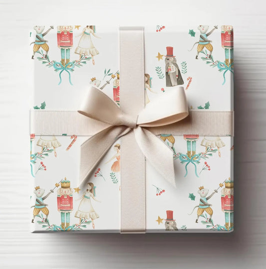 Watercolor Nutcracker Christmas Wrapping Paper