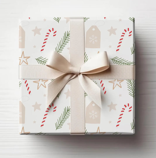 Neutral Minimalist Christmas Wrapping Paper