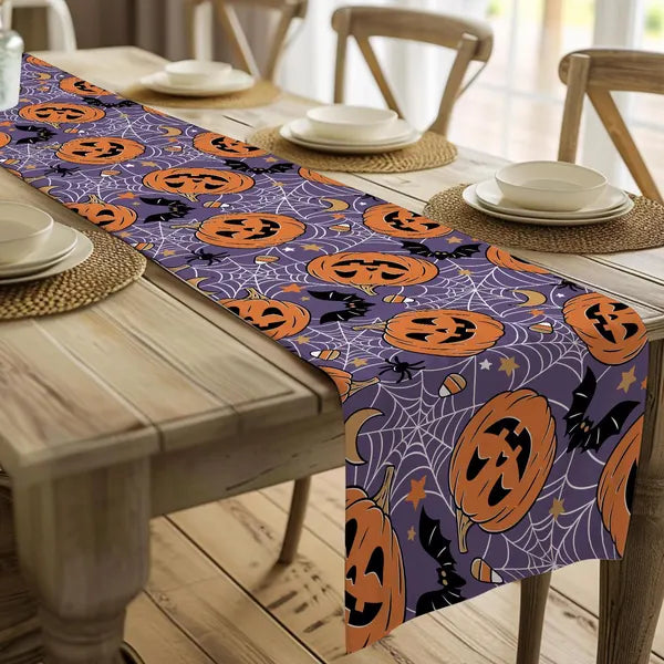 Fun Halloween Pumpkin Table Runner