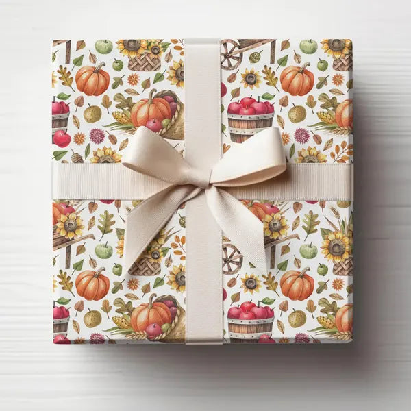 Fall Harvest Gift Wrap, Thanksgiving Wrapping Paper, Autumn Gift Wrap, Wrapping, Fall Decor