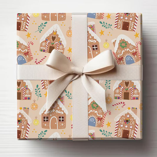 Gingerbread House Christmas Gift Wrap, Christmas Wrapping Paper, Christmas Baking Gift Wrap, Wrapping, Christmas Gifts