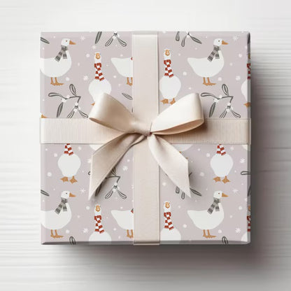 Christmas Goose Gift Wrap, Christmas Wrapping Paper, Christmas Geese Gift Wrap, Wrapping, Christmas Gifts