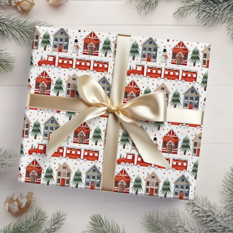 Christmas Train & Village Gift Wrap