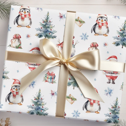 Christmas Penguin Gift Wrap