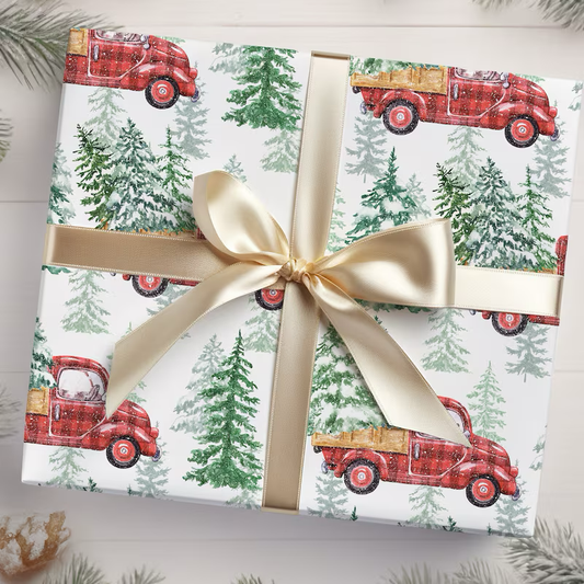 Christmas Vintage Red Truck