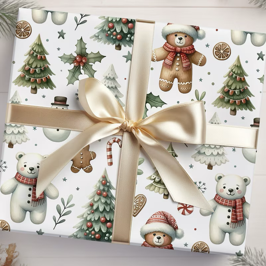 Teddy Christmas Wrapping Paper