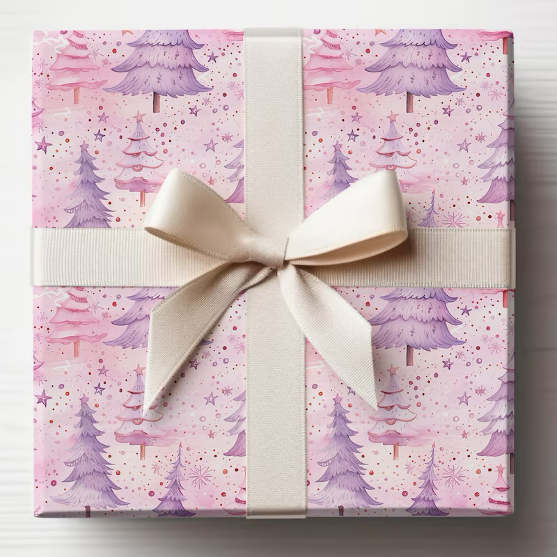 Pink Christmas Wrapping Paper