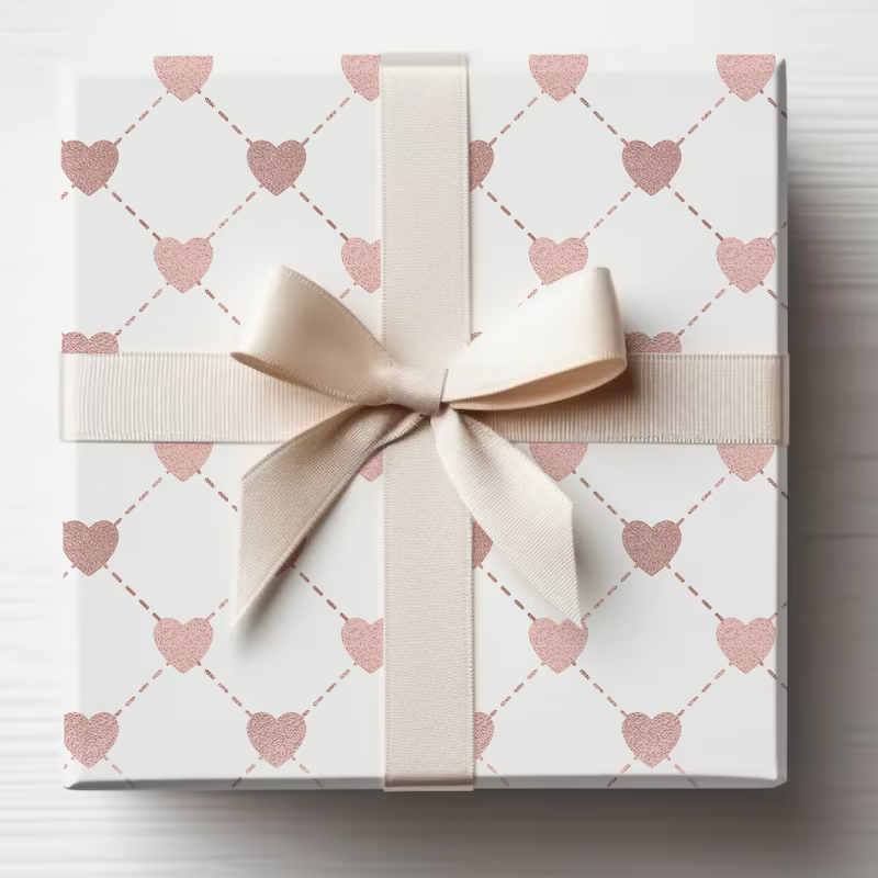 Pink Hearts Wrapping Paper