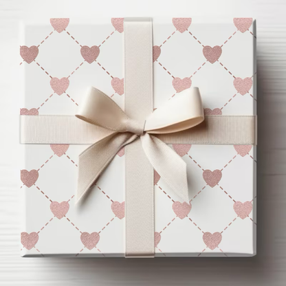 Pink Hearts Wrapping Paper