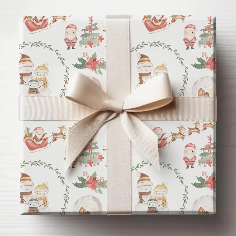 Snowman Family Christmas Wrapping Paper