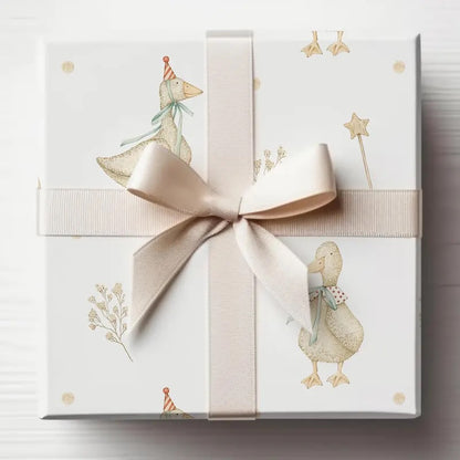 Goose Birthday Baby Shower Wrapping Paper, Baby Shower Gift Wrap Roll, Birthday Gift Wrap
