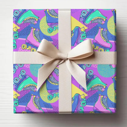 Retro 90's Roller Skating Wrapping Paper