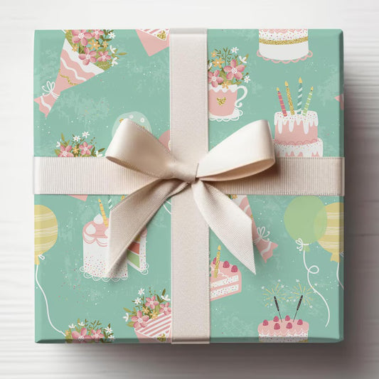 Floral Birthday Wrapping Paper, Gifts for Mom