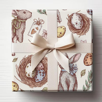 Colorful Easter Sketch Wrapping Paper, Adorable Bunnies Gift Wrap, Wrapping Paper, Easter Gift, Easter Basket, Easter Rabbit