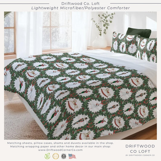Nutcracker Christmas Wreath Comforter