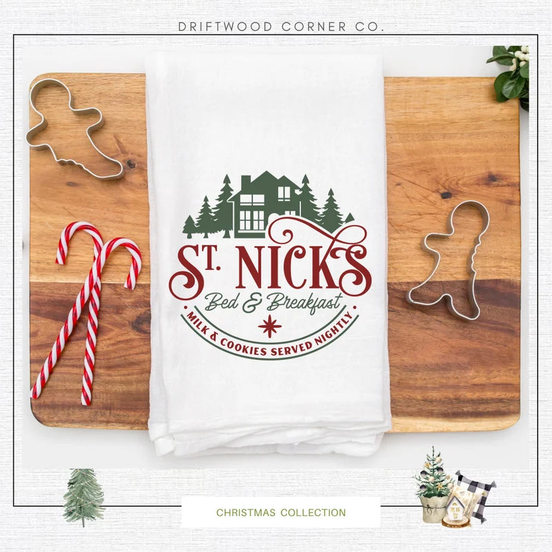 St. Nick's B&B Christmas Hand Towel