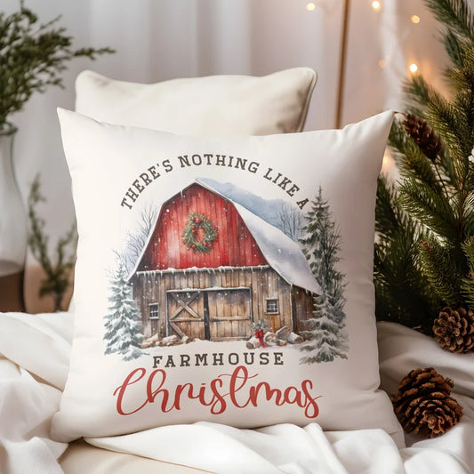 Farmhouse Christmas Throw Pillow Cover