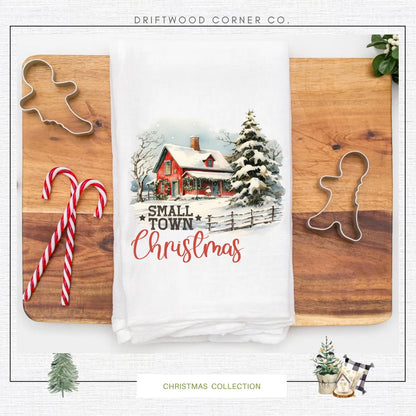 Small Town Christmas Hand Towel