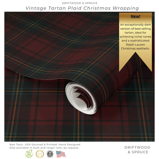 Ralph Lauren Inspired Christmas, Tartan Plaid Wrapping