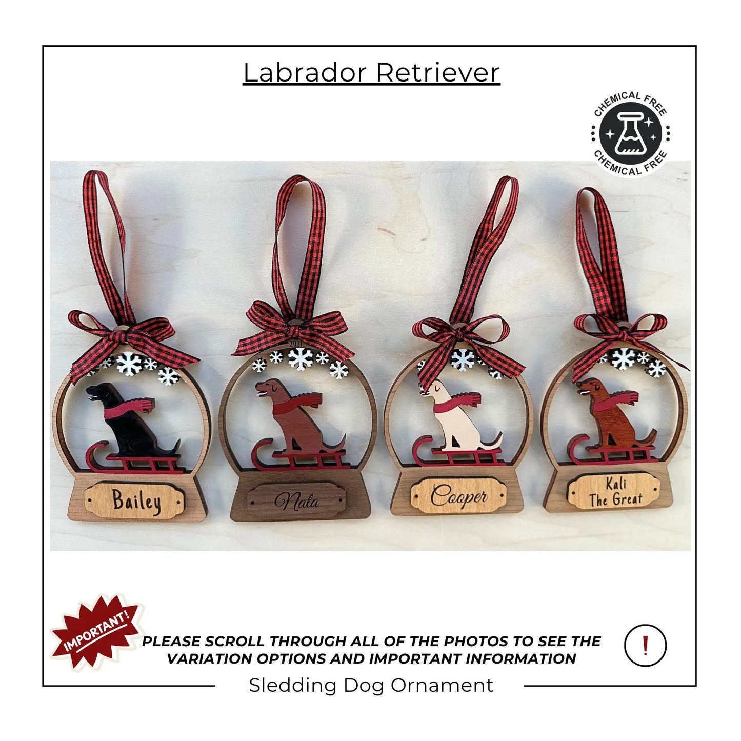 Labrador Retriever Dog Sledding Ornament