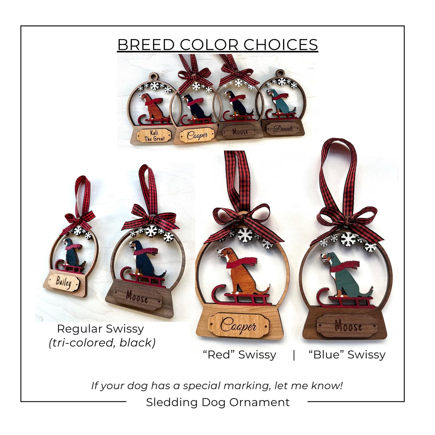 Greater Swiss Mountain Dog Sledding Ornament