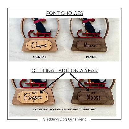 Greater Swiss Mountain Dog Sledding Ornament