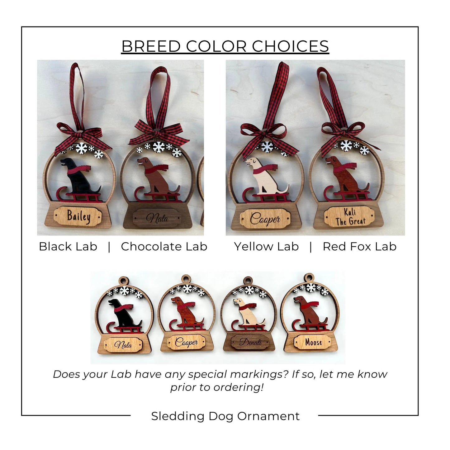 Labrador Retriever Dog Sledding Ornament