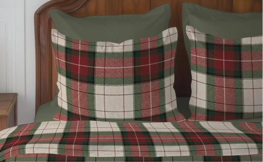 Ralph Lauren Inspired Christmas Pillow Case or Sham, Christmas Tartan Plaid Pillowcase, Vintage Holiday Bedding, Christmas Decor