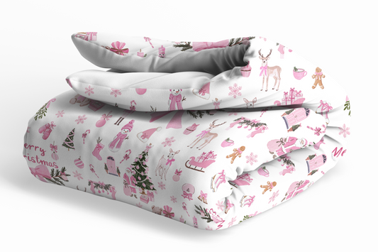Pink Christmas Comforter