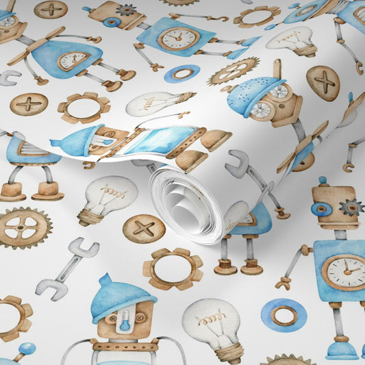 Robots Theme Kids Birthday Gift Wrap