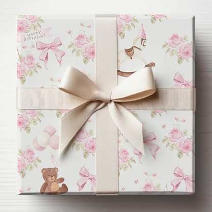 Happy Birthday Baby/Toddler Girl Wrapping Paper