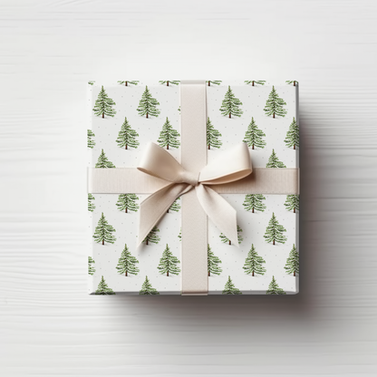 Classic Minimalist Winter Trees Gift Wrap, Christmas Wrapping Paper, Christmas Ornament Gift Wrap, Wrapping, Christmas Gifts, Holiday Trees
